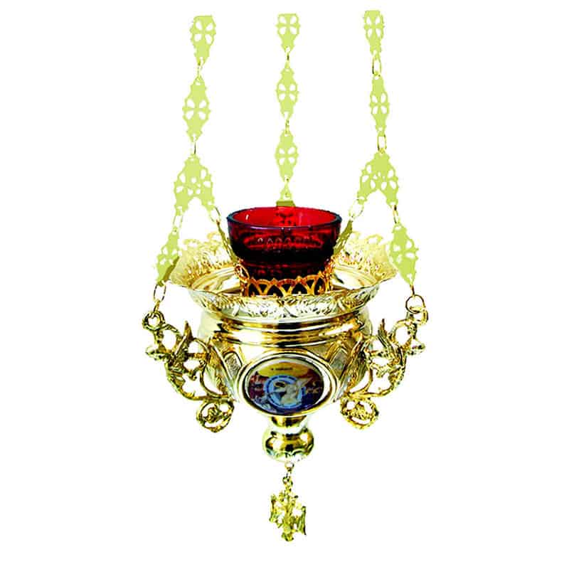 Двобојна привесна лампа са сликама од порцелана