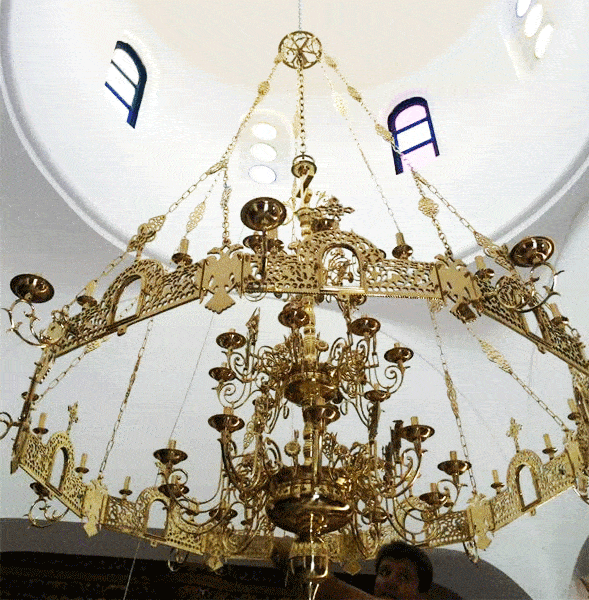 Construction of Mount Athos chandelier