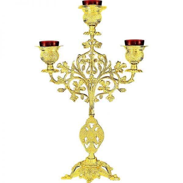 Лампа з трьома позолоченими свічками