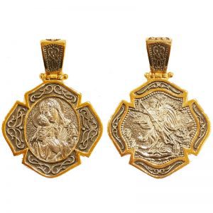 Медальйон Панагія - Агіос Георгій