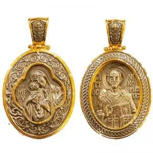 Медальон Панагия - Агиос Николаос или Агиос Спиридонас