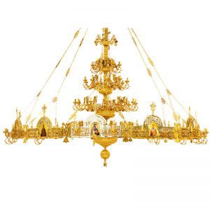 Brass chandelier Athonite with horos