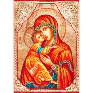 Icon Sweet Kissing Holy Virgin Mary