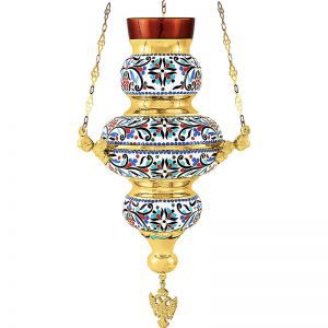 Candle Corfu pendant lamp with enamel