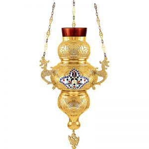 Corfiot pendant lamp with enamel