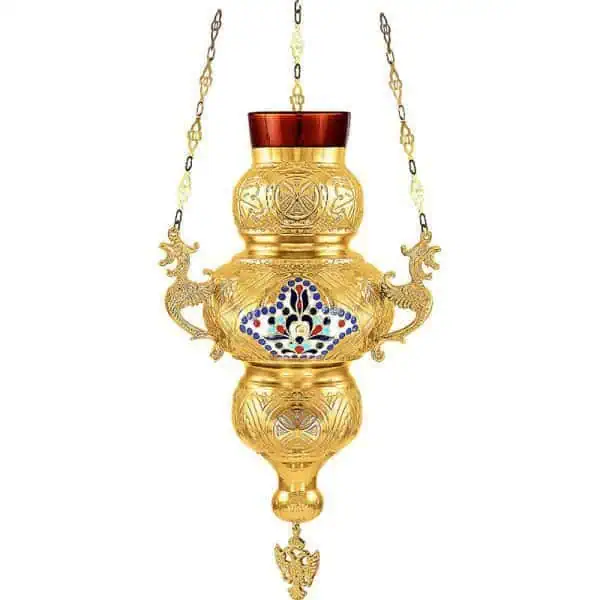 Corfiot pendant lamp with enamel