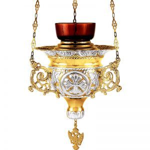 Византийская лампа с эмалевой подвеской