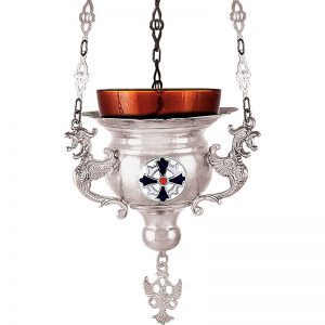 Византийская лампа с эмалевой подвеской