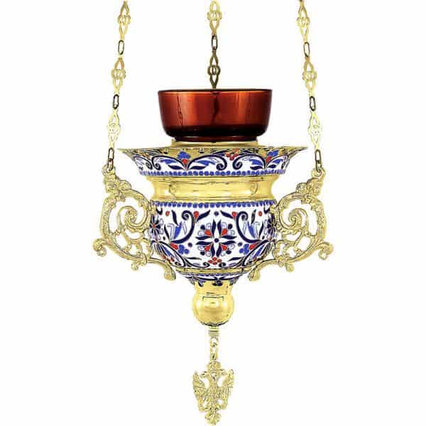 Hanging candle with enamel