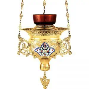 Византијска лампа са емајлираним привеском