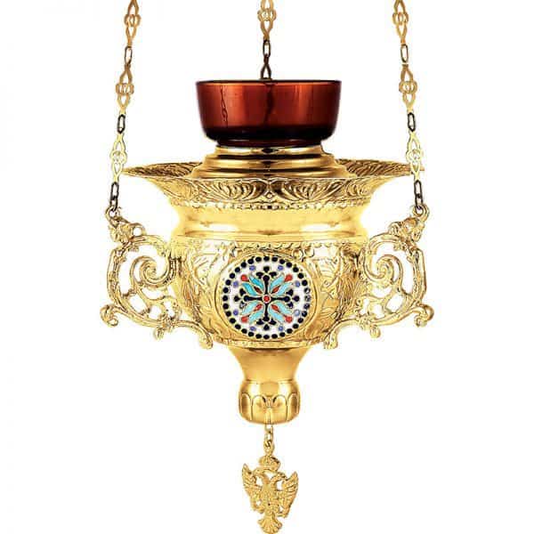 Byzantinische Lampe mit Emailanhänger