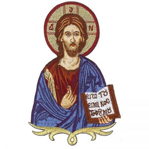Embroidered depiction of  Jesus Christ Blessing