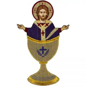 Вышитое изображение Иисуса Христа "Святой Грааль"