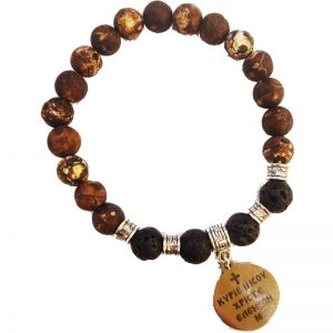 Rosary bracelet with steel motif