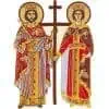 Reprezentare brodata a Sfintilor Constantin si Elena