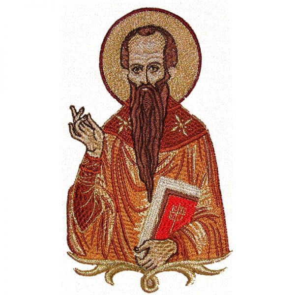 Gestickte Darstellung des Heiligen Basilius