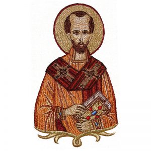 Gestickte Darstellung des Heiligen Johannes Chrysostomus