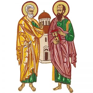 Κεντητή Παράσταση Αποστόλων Πέτρου και Παύλου