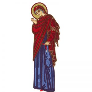 Бродирано изображение на Богородица в цялото тяло