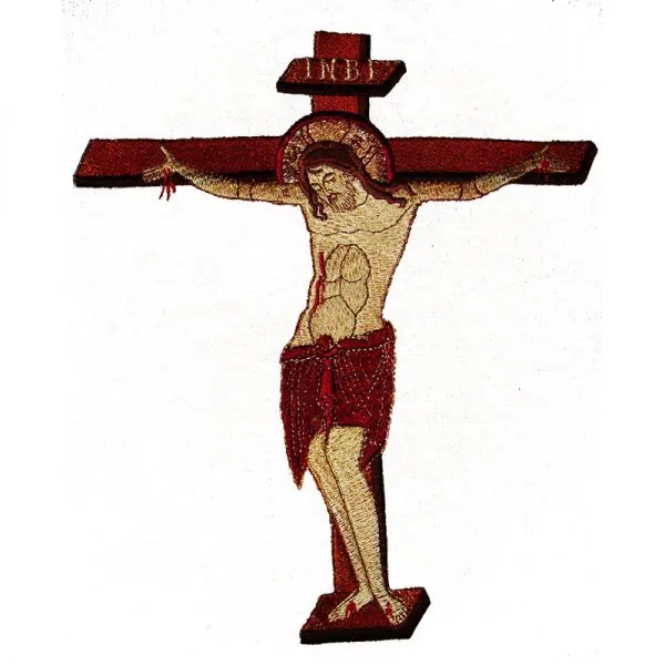 Gestickte Darstellung Die Kreuzigung Christi
