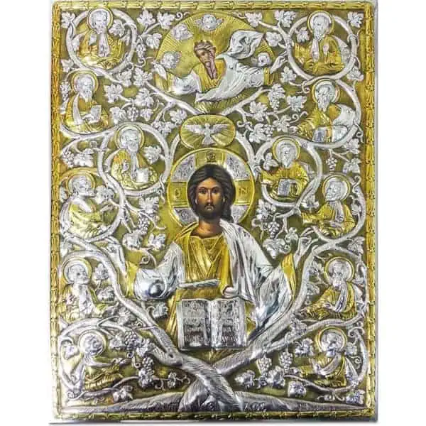 Икона "Христос Виноградная Лоза" серебряная