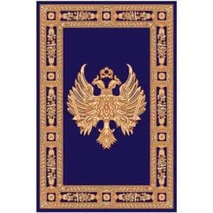 Rectangular Carpet with Double-Headed Eagle blue