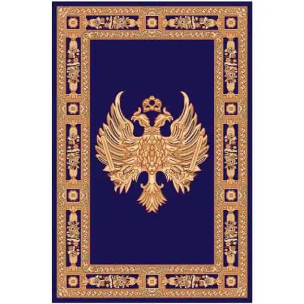 Rectangular Carpet with Double-Headed Eagle blue
