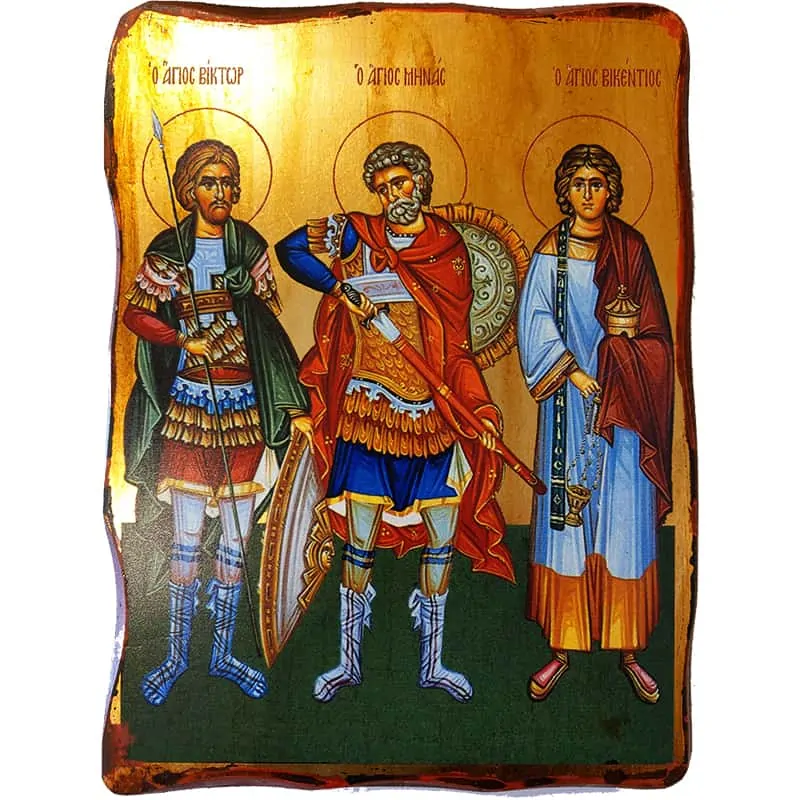 Ikona svetih Minas Viktor in Vikentios