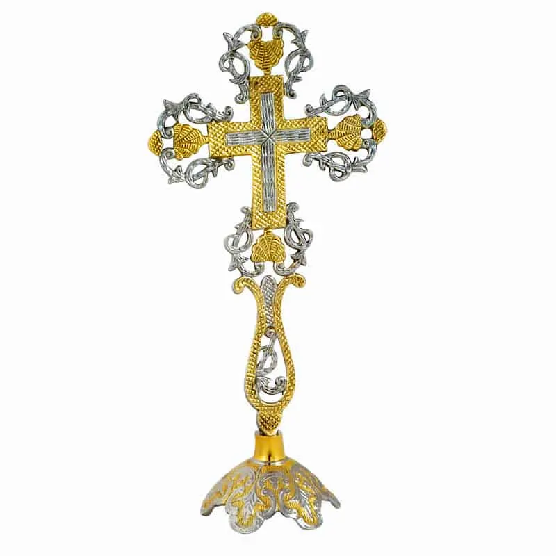 Blessed Cross, two-tone (bronze-nickel) carved.