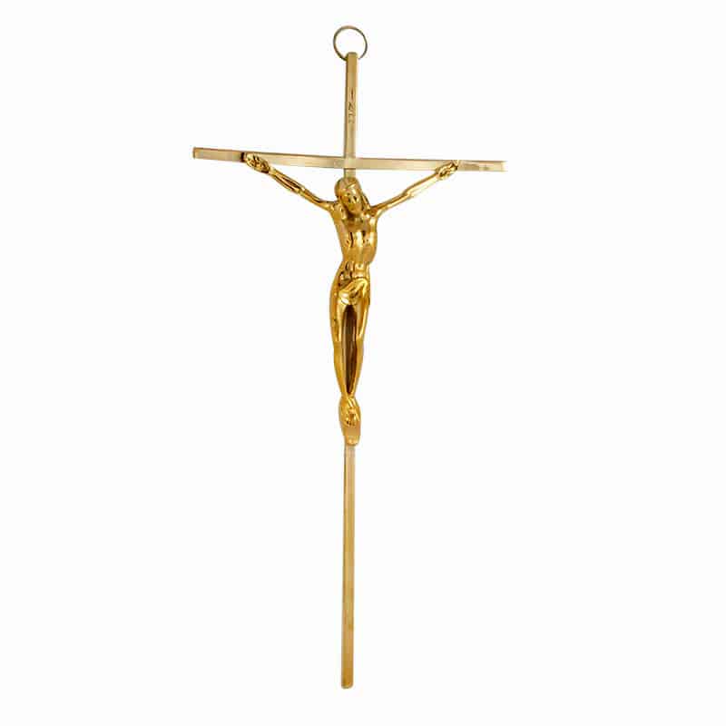 Croce pendente in bronzo con il Crocifisso