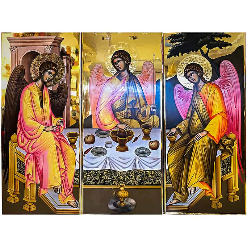Icon Triptych The Hospitality of Abraham