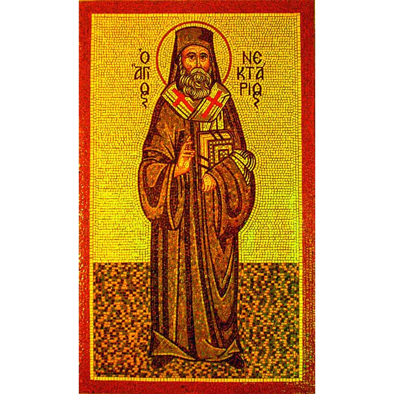 Мозаичное панно c изображением Святого Нектария