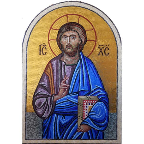 Мозаичное панно c изображением иконы "Иисус Христос Вседержитель"