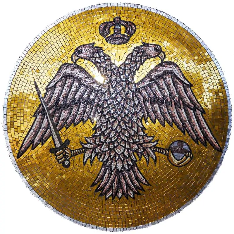 Mozaic vultur cu două capete