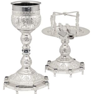 Carved Chalice Set silver plated