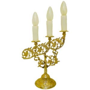 Позолочений триколісний свічник