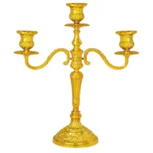 Gold-plated tricycle candlestick