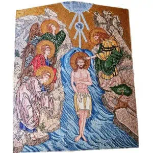 Battesimo mosaico di Cristo
