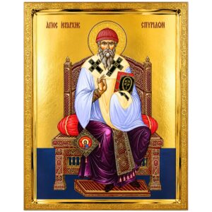 Икона Светог Спиридона на престолу