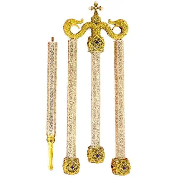 cross & lights - symbol of ecclesiastical authority for a bishop or metropolitan.