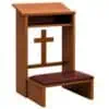 Wooden Kneeling Prayer Book with Cross