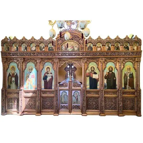 Wood-carved iconostasis