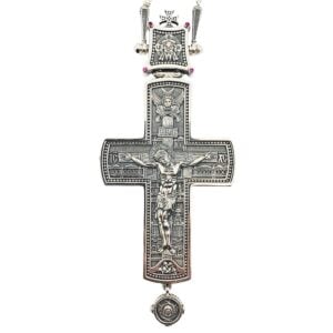 Литургијски црквени предмети, крст са иконама Светаца и распећима.